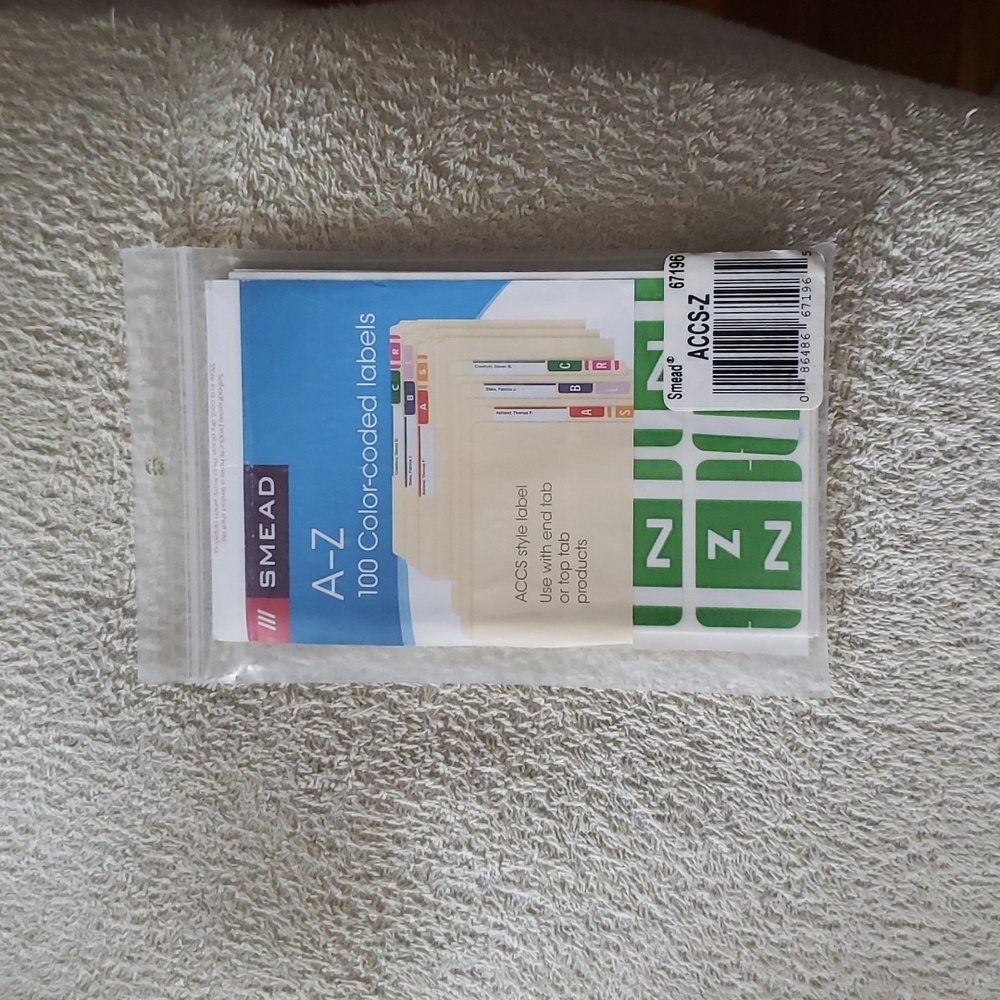 New Smead Color Labels "Z"